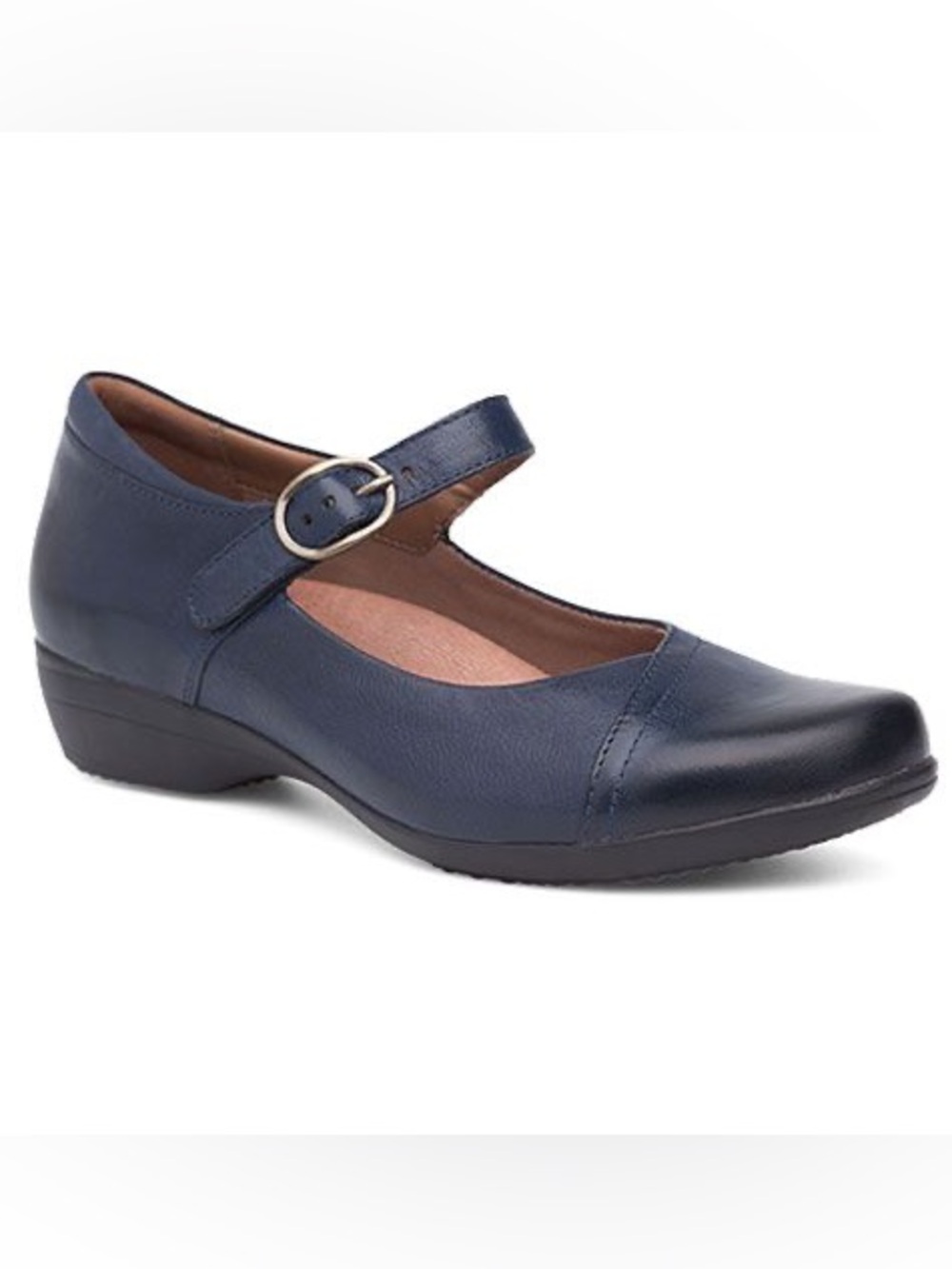 Dansko Fawna Mary Jane Flats Navy Blue Burnished Calf Leather NEW 39 US 9 - Picture 1 of 10